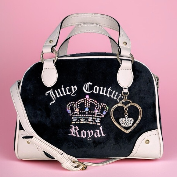 Juicy Couture Kingdom Bowler Black Liquorice Crystal Crossbody Bag Purse NWT - Picture 3 of 10